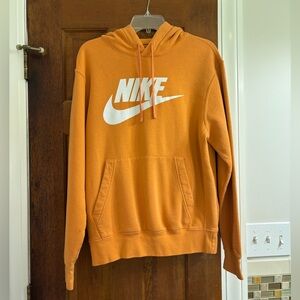 Nike Orange and White Sweater with Iconic Swoosh
